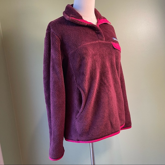 Patagonia Women’s RE-Tool Snap T Wine Red Fleece Pullover Jacket - Size Small - Picture 4 of 7